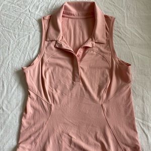 lululemon athletica quick drying polo - size 6 dew pink